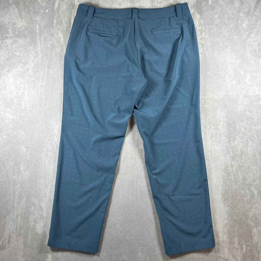 Nike Golf Tour Performance Dri-FIT Pants Womens 12 Blue Tonal Dot Zipper Pockets